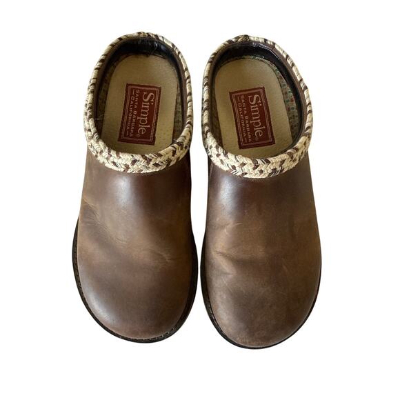 Simple Original Leather Clog - Unisex - Mens 6 Womens 8 Brown EUC - Picture 1 of 7